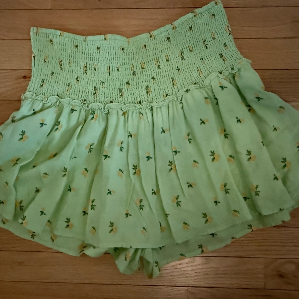 Hollister Light Green Smocked Skirt
